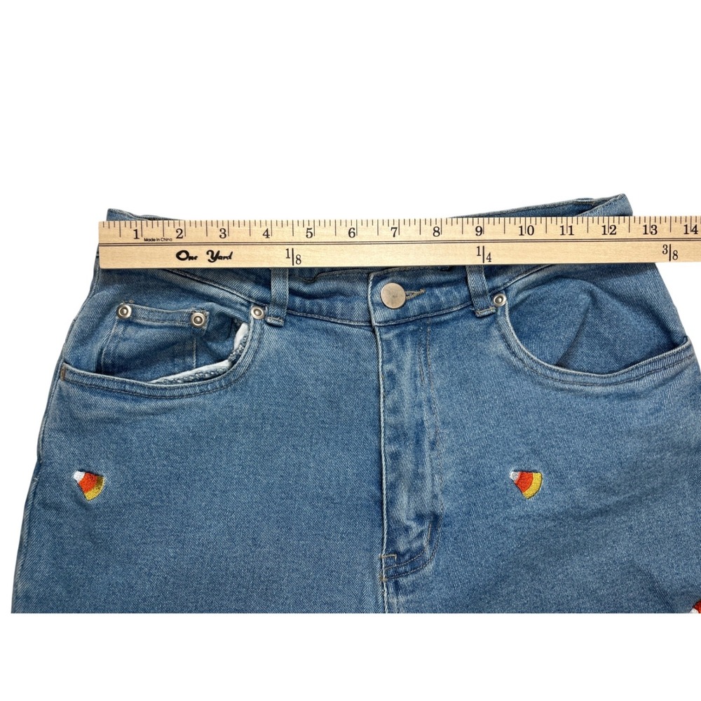 Quacker Factory Women Candy Corn Embroidered High Rise Straight Leg Jeans Size 8 - Picture 5 of 8